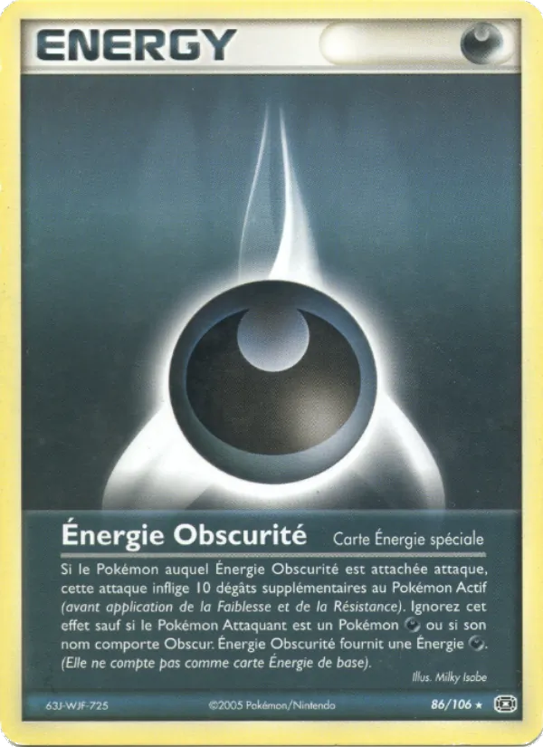 Carte Pokémon Énergie Obscurité de l'extension EX Émeraude