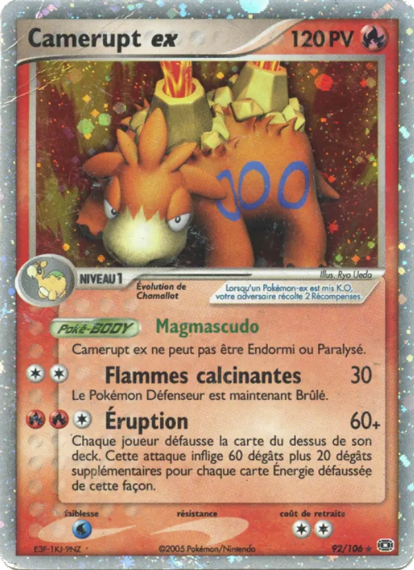 Carte Pokémon Camerupt ex de l'extension EX Émeraude