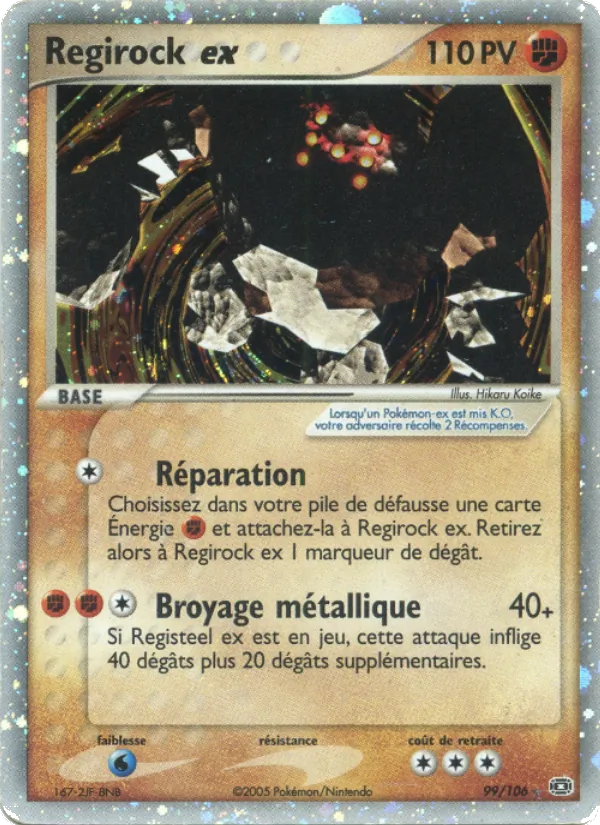 Carte Pokémon Regirock ex de l'extension EX Émeraude