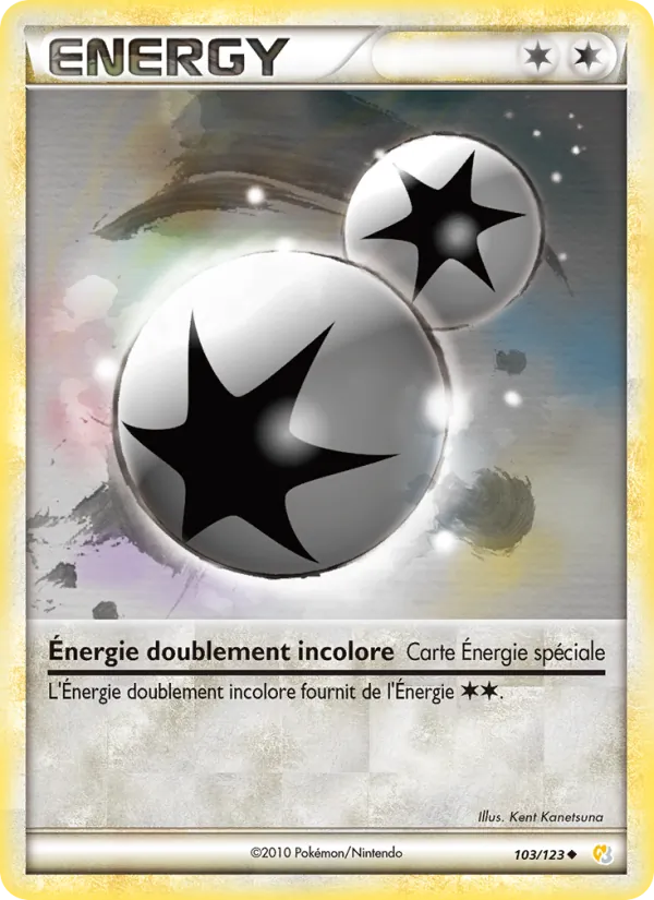 Carte Pokémon Énergie doublement incolore de l'extension HeartGold SoulSilver