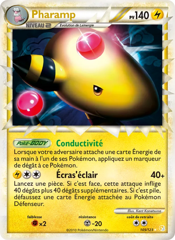 Carte Pokémon Pharamp de l'extension HeartGold SoulSilver