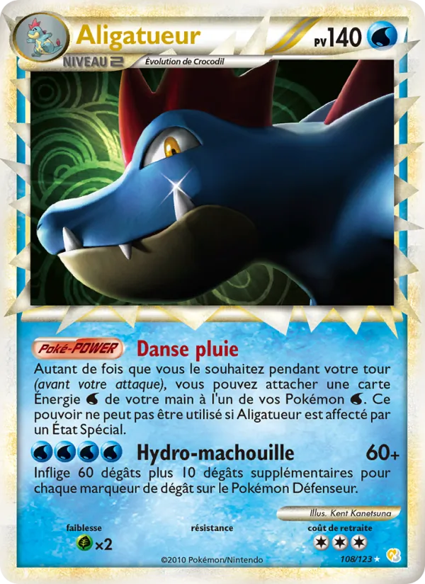 Carte Pokémon Aligatueur de l'extension HeartGold SoulSilver