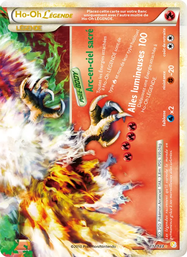 Carte Pokémon Ho-Oh LÉGENDAIRE de l'extension HeartGold SoulSilver