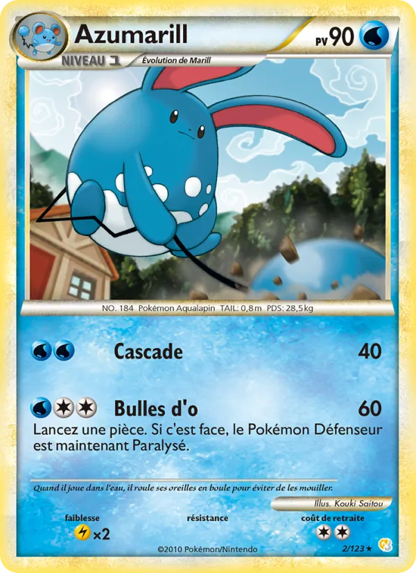 Carte Pokémon Azumarill de l'extension HeartGold SoulSilver