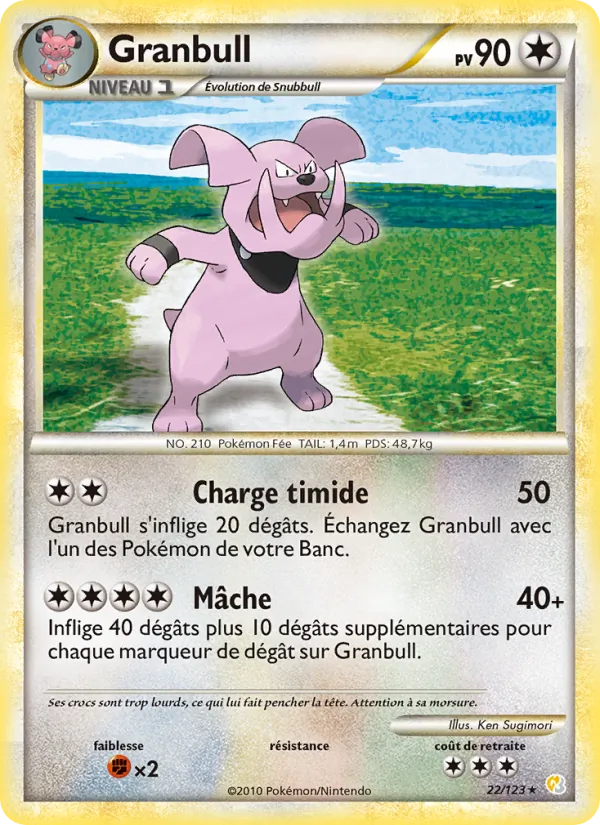 Carte Pokémon Granbull de l'extension HeartGold SoulSilver
