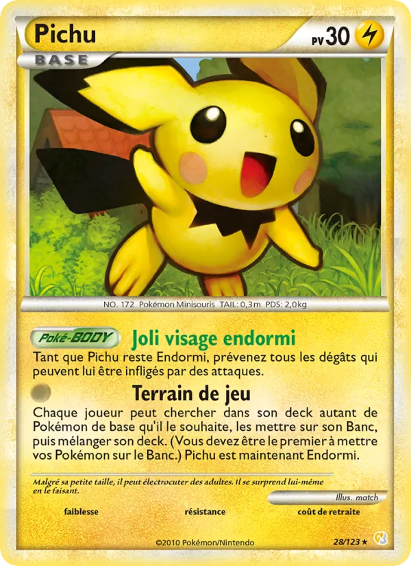 Carte Pokémon Pichu de l'extension HeartGold SoulSilver