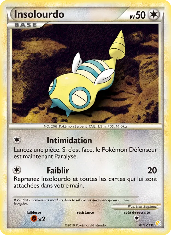 Carte Pokémon Insolourdo de l'extension HeartGold SoulSilver