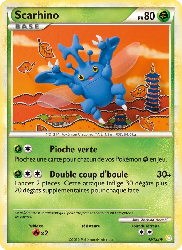 Carte Pokémon Scarhino de l'extension HeartGold SoulSilver
