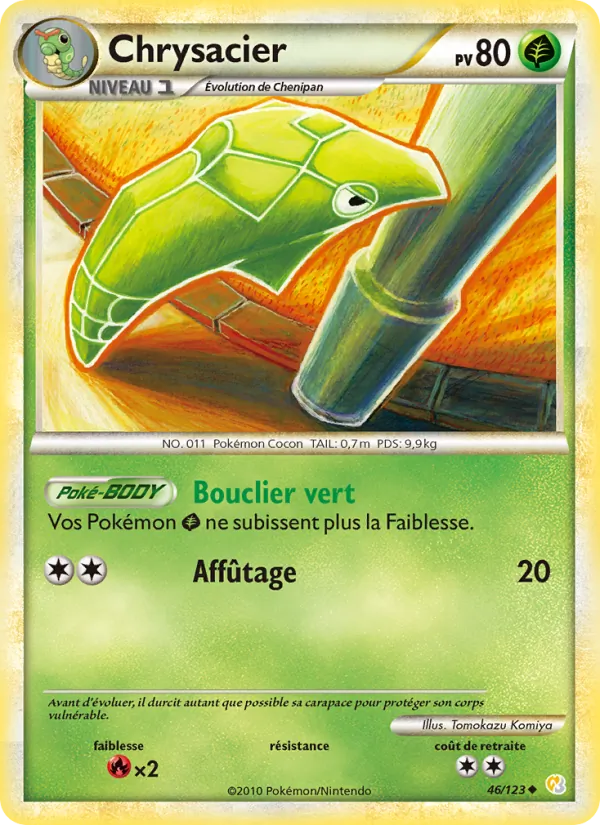 Carte Pokémon Chrysacier de l'extension HeartGold SoulSilver