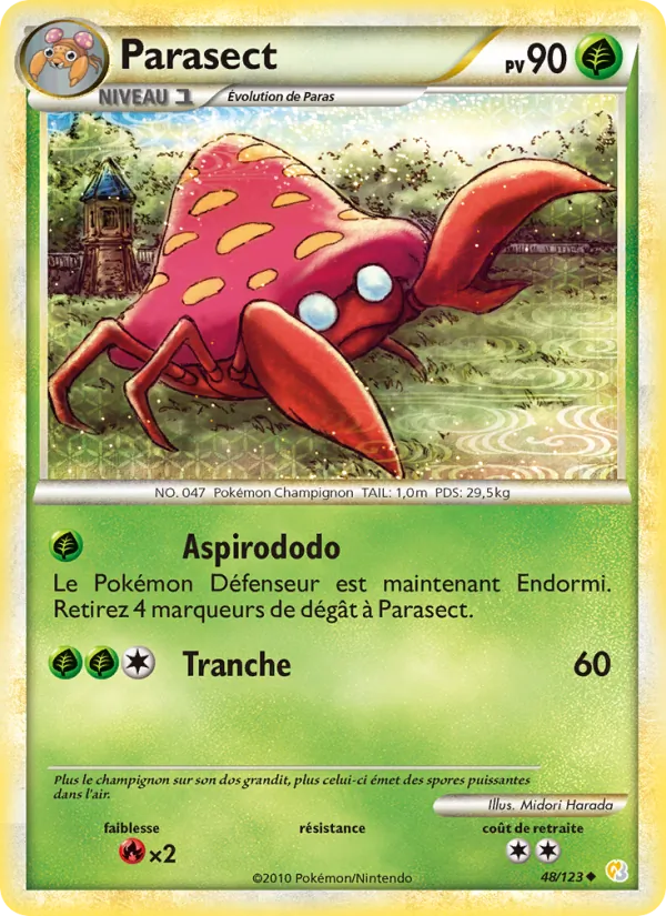 Carte Pokémon Parasect de l'extension HeartGold SoulSilver