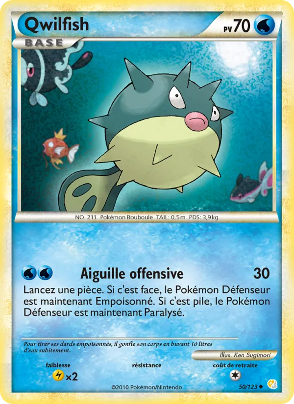 Carte Pokémon Qwilfish de l'extension HeartGold SoulSilver
