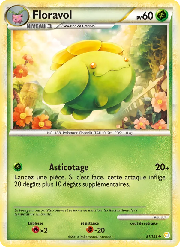 Carte Pokémon Floravol de l'extension HeartGold SoulSilver