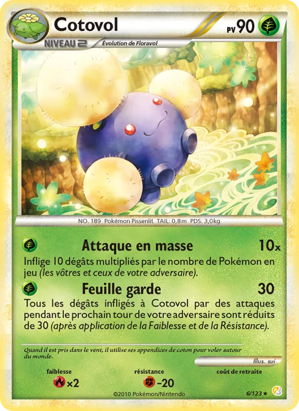 Carte Pokémon Cotovol de l'extension HeartGold SoulSilver