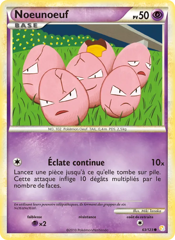 Carte Pokémon Noeunoeuf de l'extension HeartGold SoulSilver