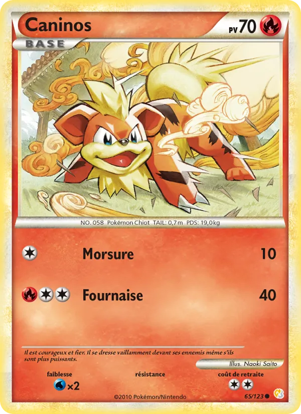 Carte Pokémon Caninos de l'extension HeartGold SoulSilver