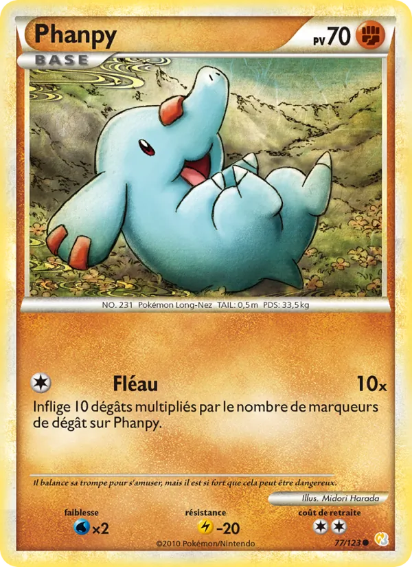 Carte Pokémon Phanpy de l'extension HeartGold SoulSilver