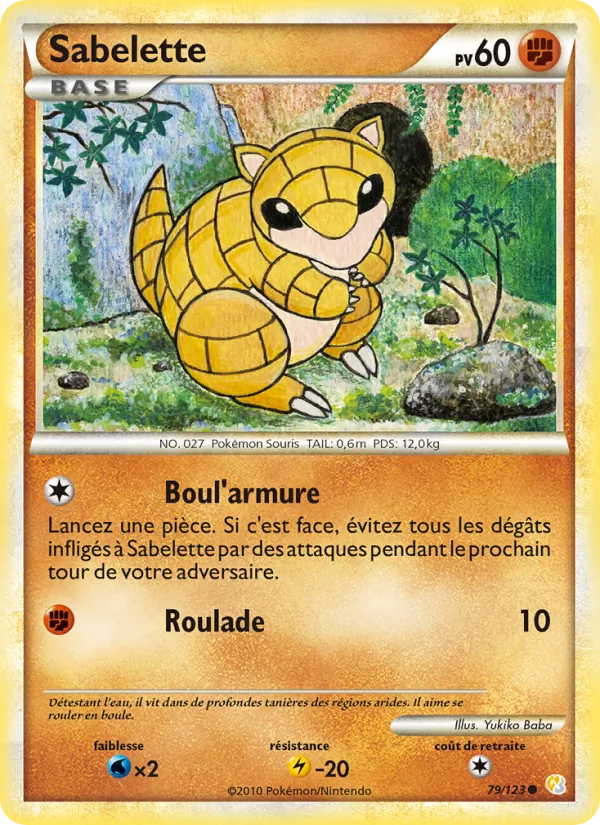 Carte Pokémon Sabelette de l'extension HeartGold SoulSilver