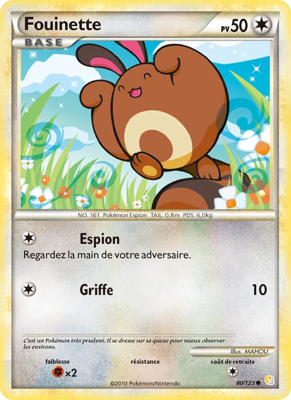 Carte Pokémon Fouinette de l'extension HeartGold SoulSilver