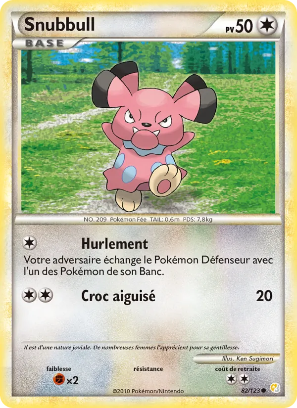 Carte Pokémon Snubbull de l'extension HeartGold SoulSilver