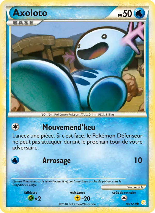 Carte Pokémon Axoloto de l'extension HeartGold SoulSilver