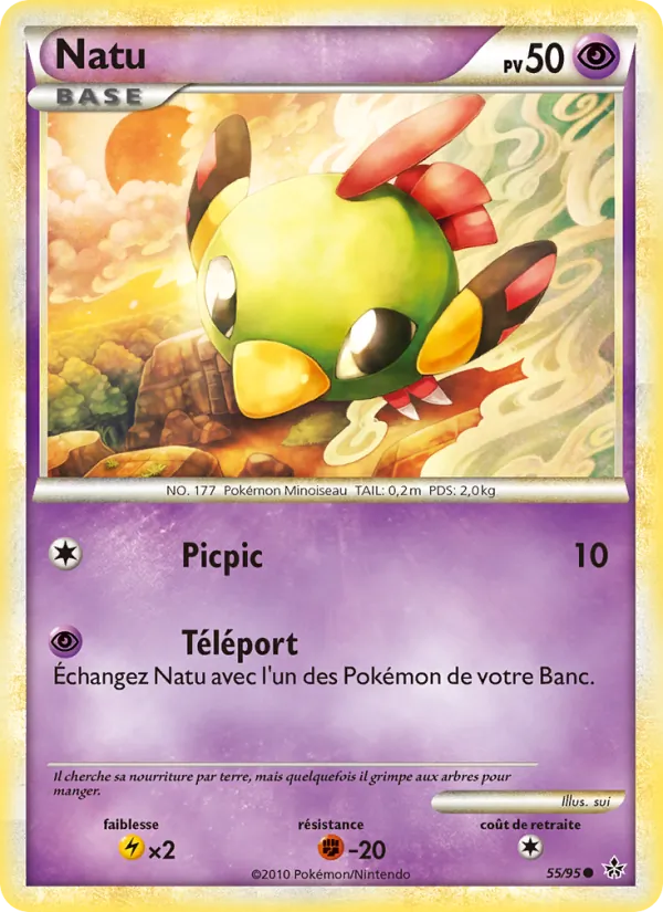 Carte Pokémon Natu de l'extension Déchaînement