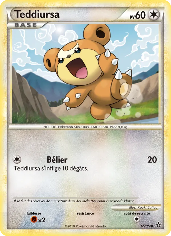Carte Pokémon Teddiursa de l'extension Déchaînement