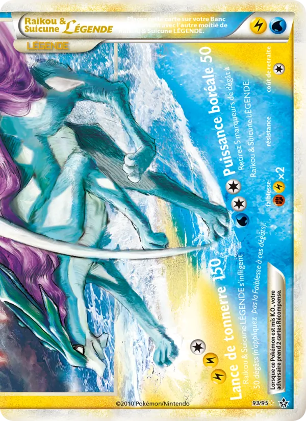 Carte Pokémon Raikou & Suicune LÉGENDE (bas) de l'extension Déchaînement