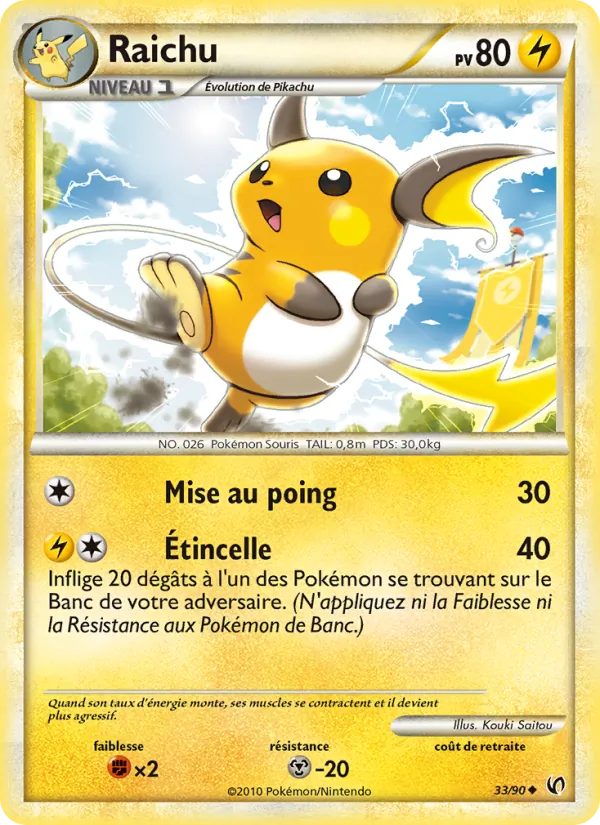 Carte Pokémon Raichu de l'extension Indomptable