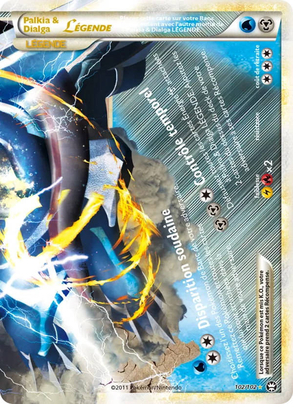 Carte Pokémon Palkia & Dialga LÉGENDE de l'extension Triomphant