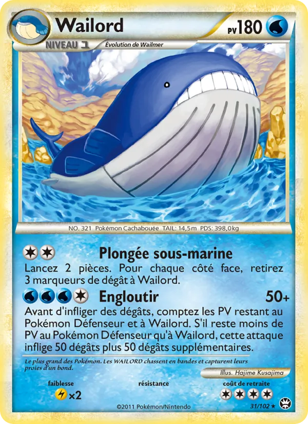 Carte Pokémon Wailord de l'extension Triomphant