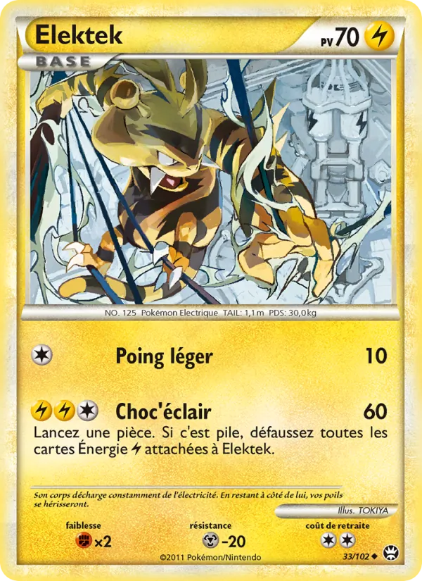 Carte Pokémon Elektek de l'extension Triomphant