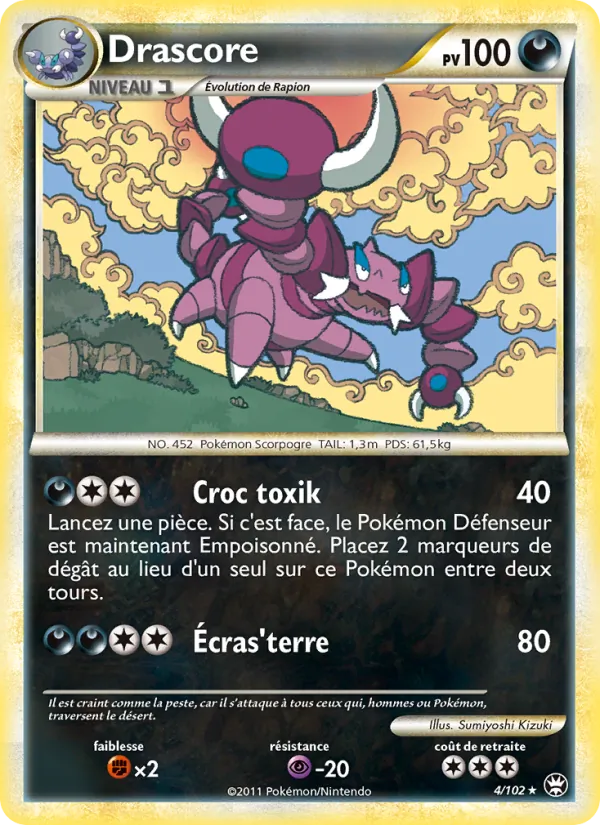 Carte Pokémon Drascore de l'extension Triomphant