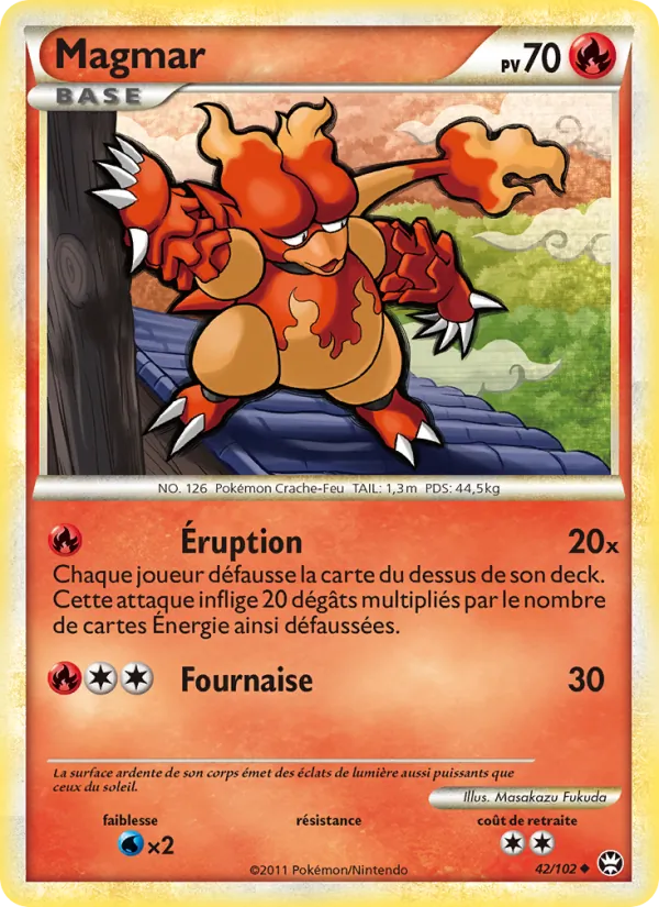 Carte Pokémon Magmar de l'extension Triomphant