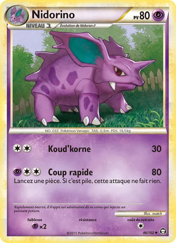 Carte Pokémon Nidorino de l'extension Triomphant