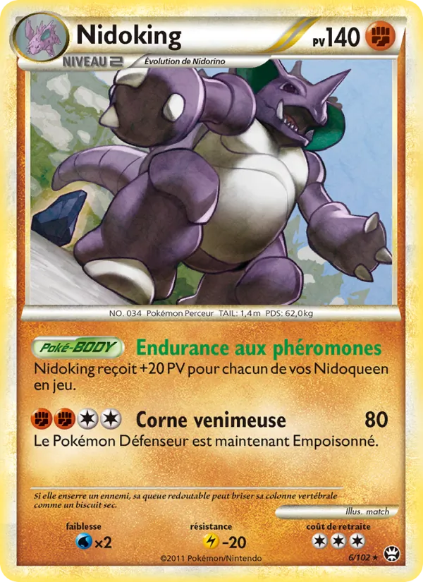 Carte Pokémon Nidoking de l'extension Triomphant