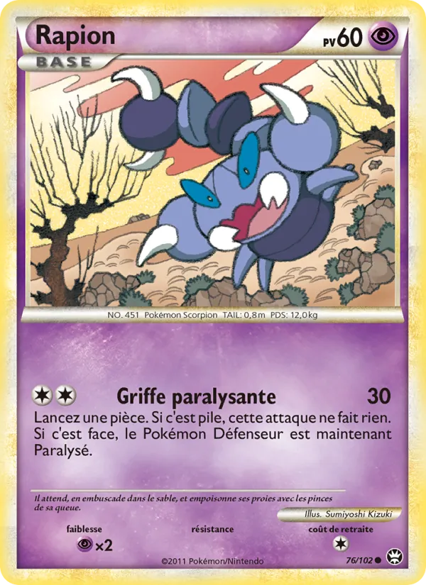 Carte Pokémon Rapion de l'extension Triomphant