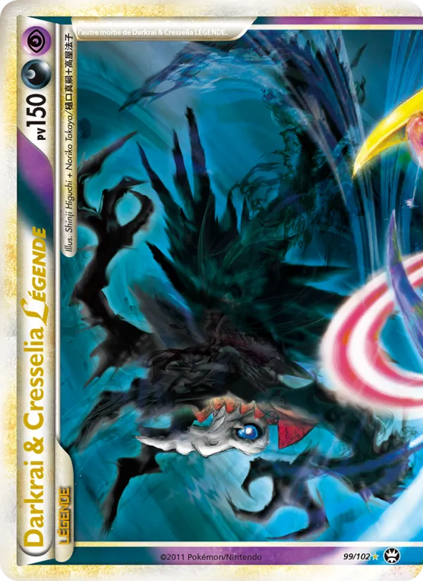 Carte Pokémon Darkrai & Cresselia LÉGENDE de l'extension Triomphant