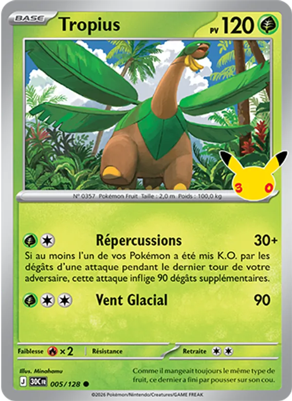 Carte Pokémon Tropius de l'extension 30ᵉ Anniversaire