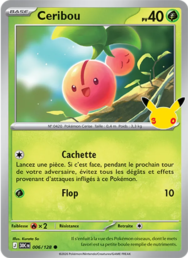 Carte Pokémon Ceribou de l'extension 30ᵉ Anniversaire