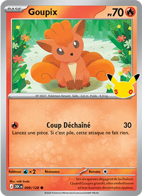Carte Pokémon Goupix de l'extension 30ᵉ Anniversaire