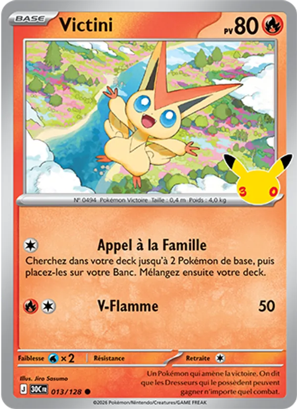 Carte Pokémon Victini de l'extension 30ᵉ Anniversaire