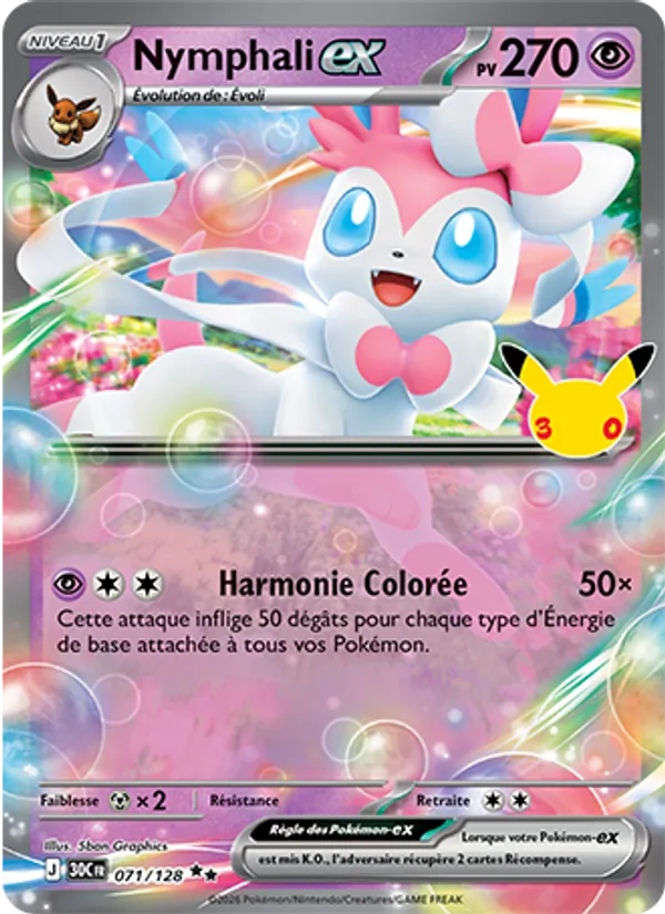 Carte Pokémon Nymphali-ex de l'extension 30ᵉ Anniversaire