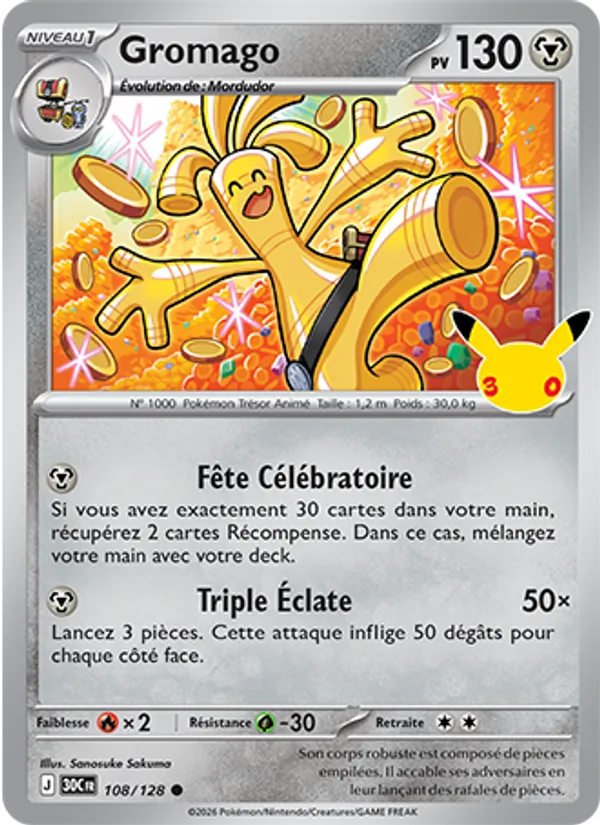 Carte Pokémon Gromago de l'extension 30ᵉ Anniversaire
