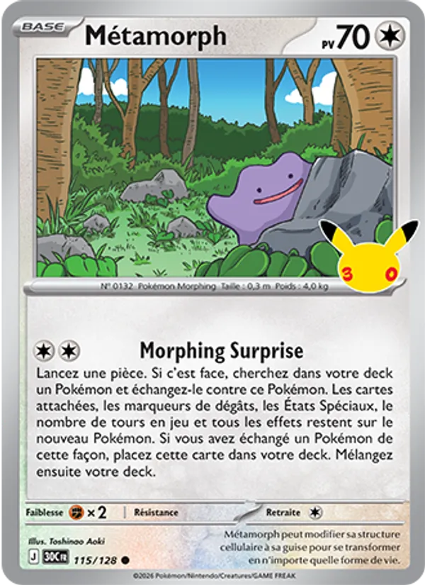 Carte Pokémon Métamorph de l'extension 30ᵉ Anniversaire