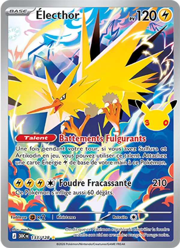 Carte Pokémon Électhor de l'extension 30ᵉ Anniversaire