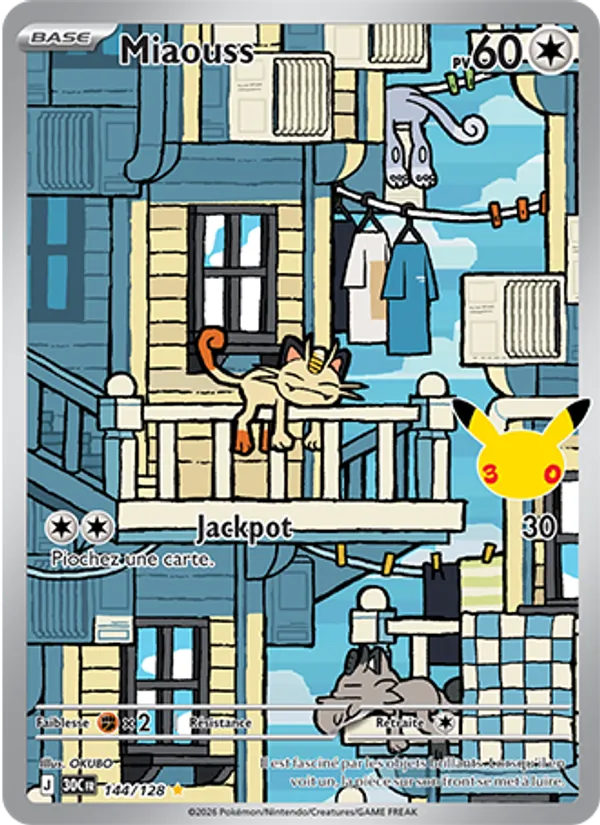 Carte Pokémon Miaouss de l'extension 30ᵉ Anniversaire