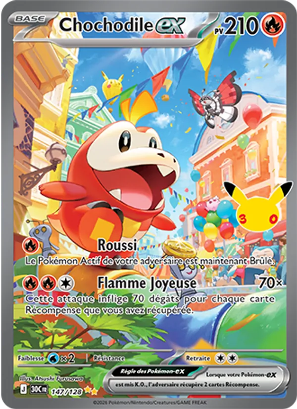 Carte Pokémon Chochodile-ex de l'extension 30ᵉ Anniversaire