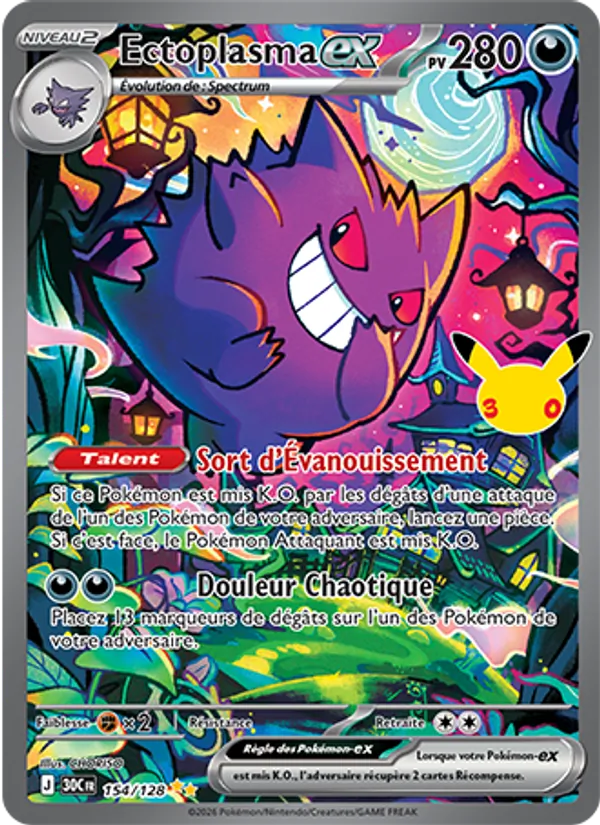 Carte Pokémon Ectoplasma-ex de l'extension 30ᵉ Anniversaire
