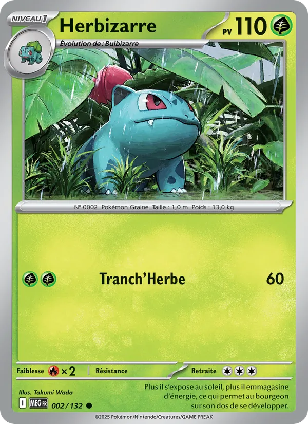 Carte Pokémon Herbizarre de l'extension Méga-Évolution