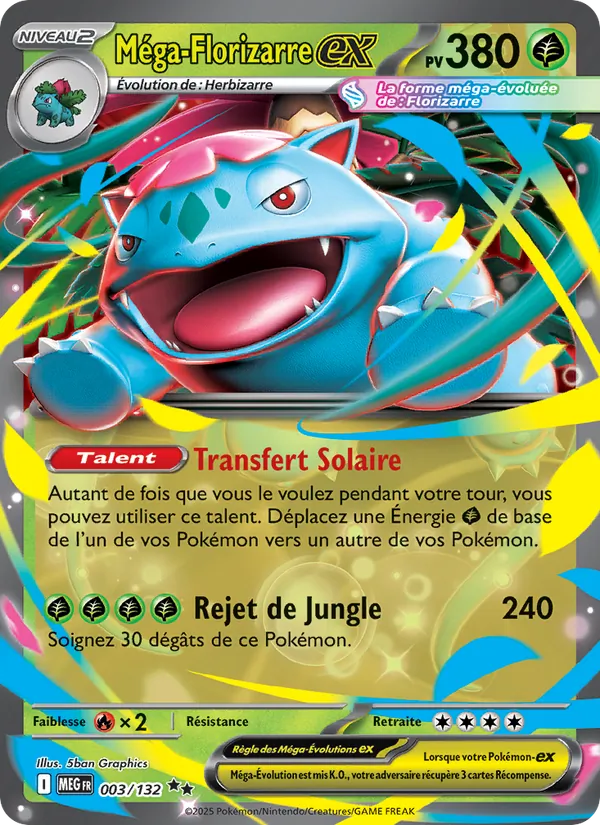 Carte Pokémon Méga-Florizarre-ex de l'extension Méga-Évolution